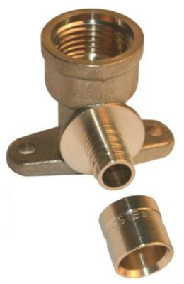 QUICK PLOMBERIE Raccord coudé applique à glissement laiton F 15 x 21 pour tube en per