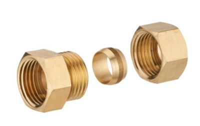 QUICK PLOMBERIE Manchon biconique laiton F 15 x 21 pour tube en cuivre