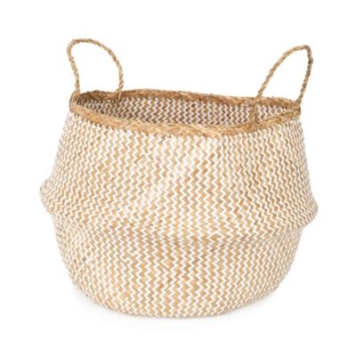 Panier Belly naturel et blanc taille L