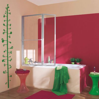 Pare-baignoire relevable 2 volets profilés blanc 140 x 104 cm Ecume