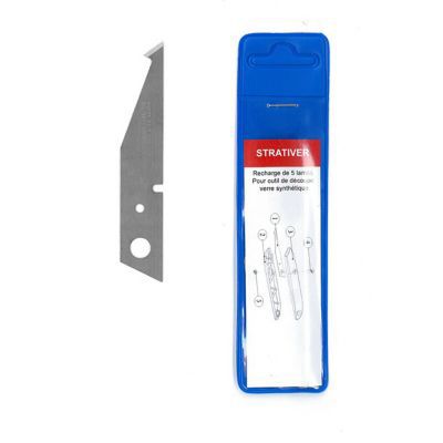 Recharge de 5 lames pour outil de découpe verre synthétique