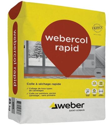Mortier colle pour carrelage C2 F WEBER.COL RAPID Sac de 25 Kg 11100211 - vue 2