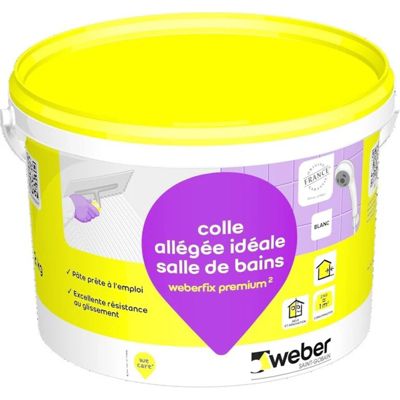 Colle allégée pour carrelage spéciale salle de bain WEBER.FIX PREMIUM ² D2 ET Le Seau de 2 Kg