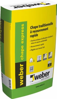 Chape traditionnelle à recouvrement rapide WEBER CHAPE EXPRESS Sac de 25 Kg