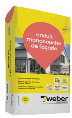 Enduit de facade monocouche - ton pierre 25 kg