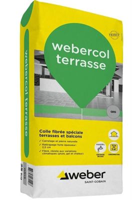 Mortier colle pour carrelage C2E WEBER COL TERASSE Sac de 25 Kg