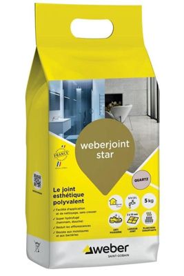 Joint à carrelage WEBERJOINT STAR sac 5 kg crème WEBER