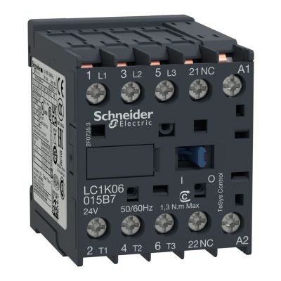 Lc1k06015b7 Schneider Mini Contacteur Tripolaire 3no Bobine 24vca Broche à Souder