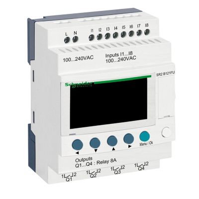 Sr2b121fu Schneider Automate Zelio Logic Relais Intelligent 12e/ 100 à 240vca Horloge + Afficheur