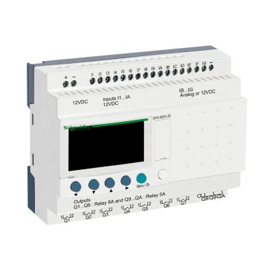 Sr3b261jd Schneider Automate Zelio Logic Relais Intelligent 26 E/ Extensibles 12vcc Horloge + Afficheur