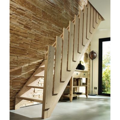 escalier droit 14 marches en chene