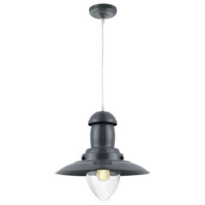 Suspension Pêcheur gris zinc Ø31 x h.24 cm