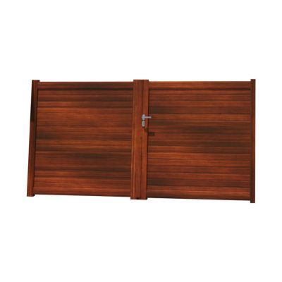 Portail Jardimat aluminium Edison noyer foncé - 300 x h.146 cm