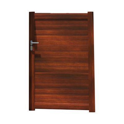 Portillon Jardimat aluminium Edison noyer foncé - 100 x h.146 cm