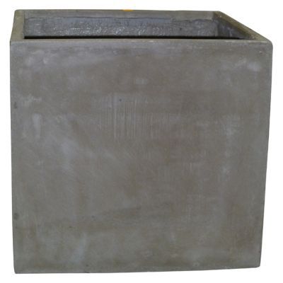 Pot carré fibres d'argile taupe 42 x 42 x h.40 cm