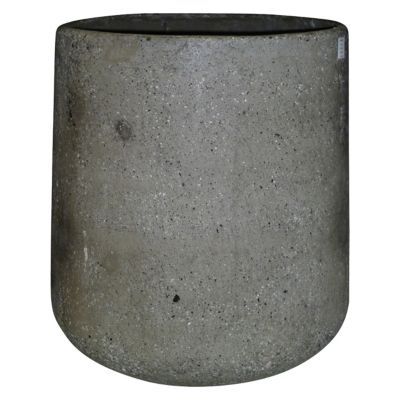 Pot rond composite gris Ø38 x h.39 cm