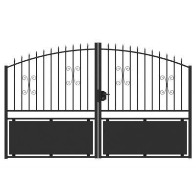 Portail Jardimat métal Gordes noir - 300 x h.150/170 cm