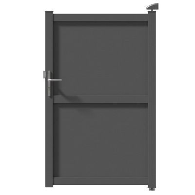 Portillon aluminium Annoire gris antique sablé - 100 x h.179 cm