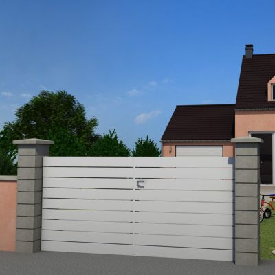 Portail Jardimat pvc Infiny recoupable blanc - 350 x h.160 cm