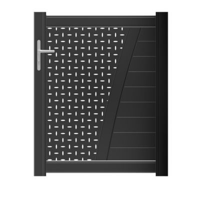 Portillon aluminium Mamirolle noir volcan 2100 sablé - 100 x h.136 7 cm