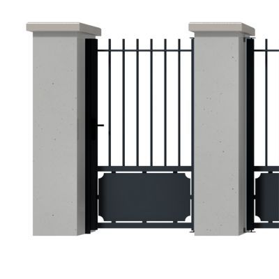 Portillon aluminium Velizy gris 7016 sablé - 100 x h.180 cm