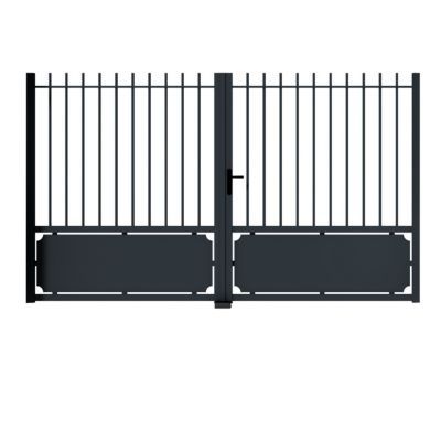 Portail aluminium Velizy gris 7016 sablé - 300 x h.180 cm