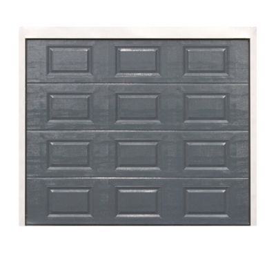 Porte de garage sectionnelle à cassettes Dublin grise - L.240 x h.200 cm