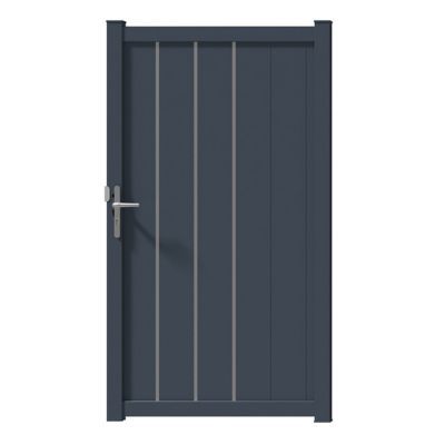 Portillon Jardimat aluminium Valois gris 7016 sabl? - 100 x h.180 cm