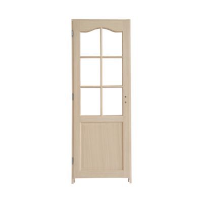 Bloc porte plaqué chêne 6 carreaux CDG 83cm poussant gauche