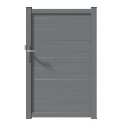 Portillon aluminium New Auteuil gris 7037 sablé - 100 x h.160 cm