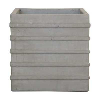 Pot carré ciment rayé gris 29 x 29 x h.28 cm