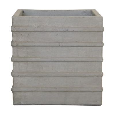 Pot carré ciment rayé gris 29 x 29 x h.28 cm