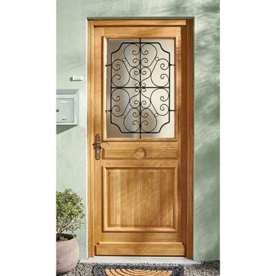 Porte Dentrée Bois Chêne Split 90 X H215 Cm Poussant Droit