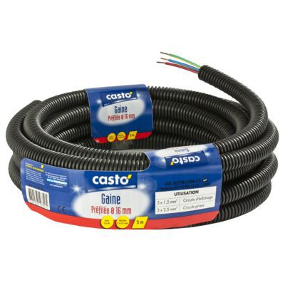 Gaine préfilée 3G1,5 Diall ø16 - 5 m