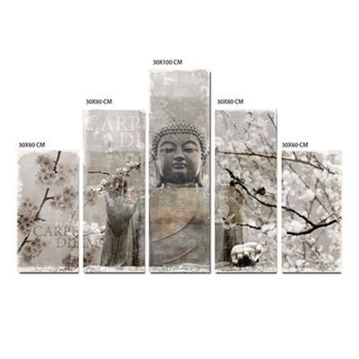 Image of Set de 5 toiles Bouddha 100 x 150 cm 3391640206905_CAFR