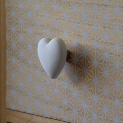 Lot 4 boutons de meuble enfant cœur blanc Chrisligne L.42 x l.40 mm