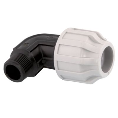 Coude mâle polypropylène à compression Ø20 femelle 1/2 (15x21)