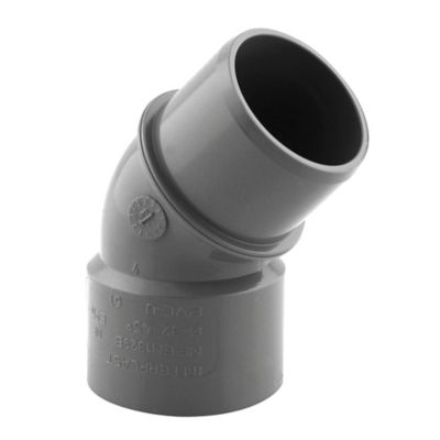 Coude pvc mâle femelle Interplast 45° ø32 mm