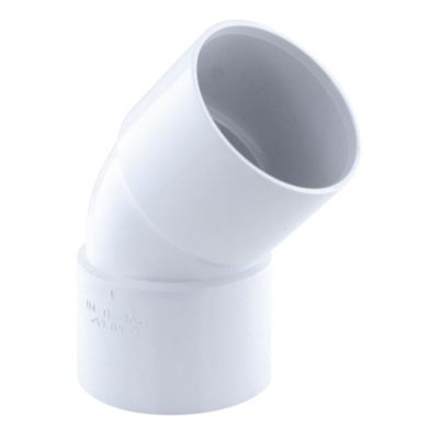 Coude pvc femelle femelle Interplast blanc 45° ø40 mm
