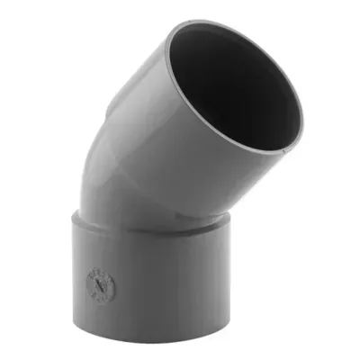Coude pvc femelle femelle Interplast gris 45° ø40 mm