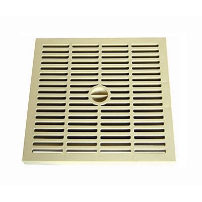 Grille d'évacuation sol 400 x 400 mm sable.