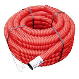 Gaine pour réseaux enterrés rouge Ø 90 mm x 15 m