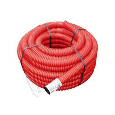 Gaine pour réseaux enterrés rouge Ø 50 mm x 25 m