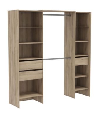 Kit dressing extensible L192 x P50 x H205 cm Décor Chêne Kronberg MIAMI - vue 2