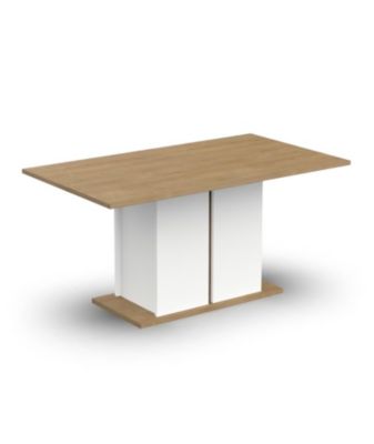 Table a manger seule ACCESS - 6 personnes - Décor chene Hamilton et blanc - L 160 x P 78 x H 90 cm - DEMEYERE