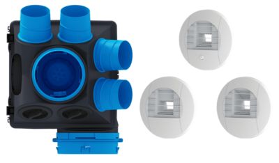 KIT VMC simple flux hygroréglable Sauter Gauli basse consommation 1 cuisine et jusqu'à  6 sanitaires