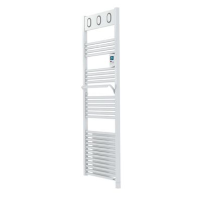 Sèche-serviettes électrique soufflant à  inertie fluide Sauter Marapi anthracite 500 + soufflerie 1000W