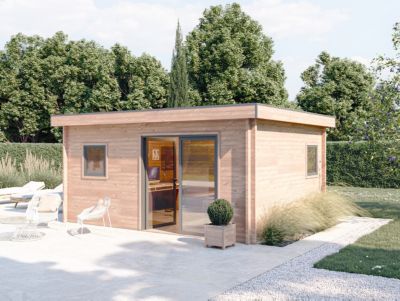 Abri / Studio de jardin Nantua en bois douglas ép.55mm surface totale 22.79 m² - Monnet Seve