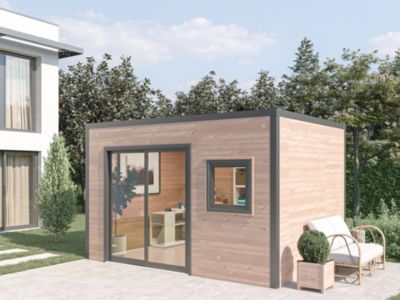 Abri de jardin Design bois douglas ép.55 mm surface totale 11.6m²