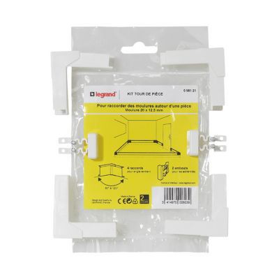 Kit tour de pièce pour moulure 20 x 12,5 mm Legrand